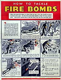 Poster on how to tackle fire bombs produced by the Ministry of Home Security.