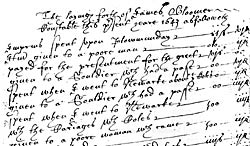First page of James Bloomer's (Upton Constable) accounts for 1643.