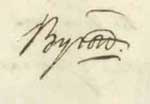 Byron's signature.