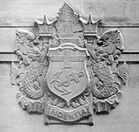 Coat of Arms on Lloyds building on Lime Street, London from 1954 (photograph courtesy of James Woodford).