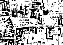 Extract from the Ordnance Survey 1 to 25" map published in 1883.