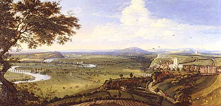 Impressive panorama of Nottingham and the River Trent by Jan Siebrechts, 1700.
