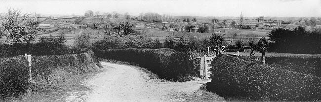 A view of Southwell from the south, c.1905.