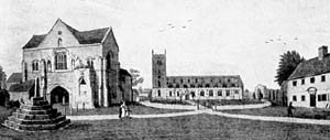 Worksop priory and gatehouse, early 19th century.