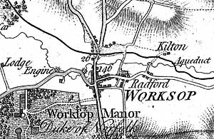 Extract from Chapman's map of Nottinghamshire