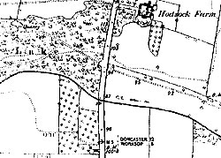 OS 6" map of Hodsock Farm , near Blyth (1880)