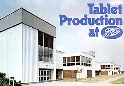 Cover of booklet about D95 [which opened for production in Nov 1975]: "Tablet Production at Boots". [CAIS 2203]