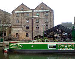 Former Fellows, Morton & Clayton warehouse, small loading cranes and basin on Canal Street, Nottingham.