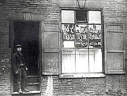 Nottingham chip shop, circa 1920.