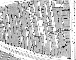 Detail of the 1882 Ordnance Survey 1:500 map showing hte site of Pearson's shop.