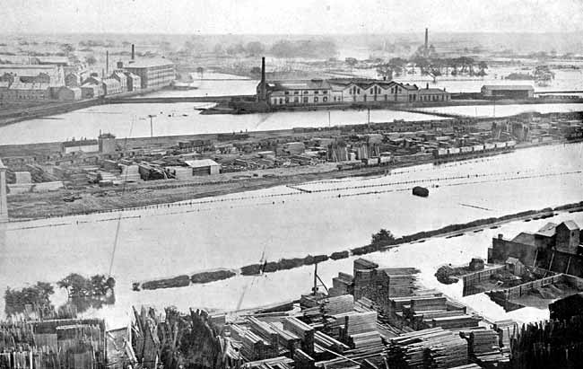 The Great Flood of 1875: view from the castle.