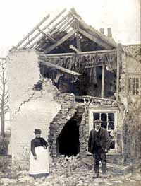 House in Whatton hit by lightning in March 1904. 